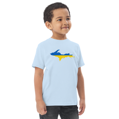 Michigan Upper Peninsula T-Shirt (w/ Ukraine Flag Outline) | Toddler Short Sleeve