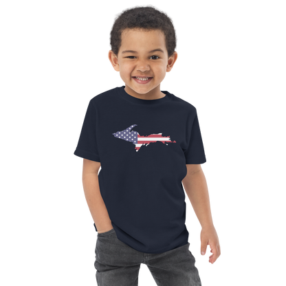 Michigan Upper Peninsula T-Shirt (w/ UP USA Flag Outline) | Toddler Short Sleeve