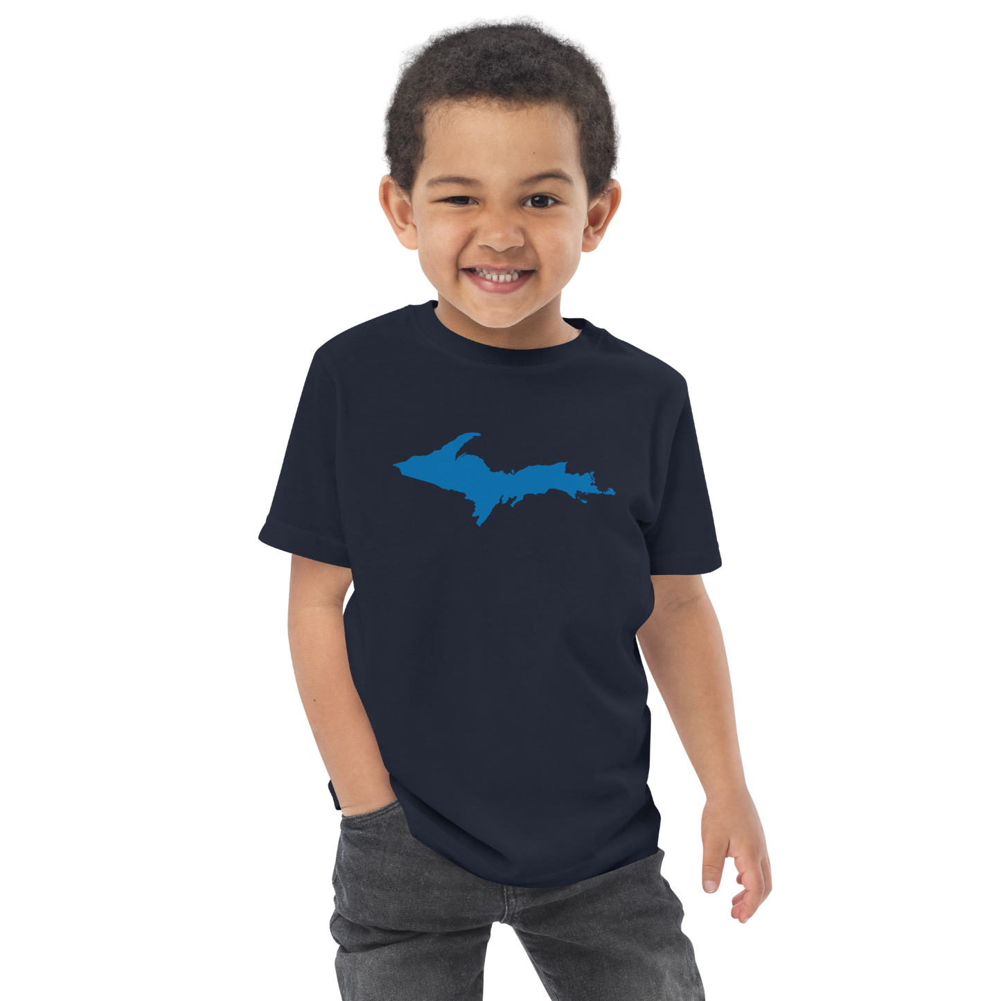 Michigan Upper Peninsula T-Shirt (w/ Azure UP Outline) | Toddler Short Sleeve