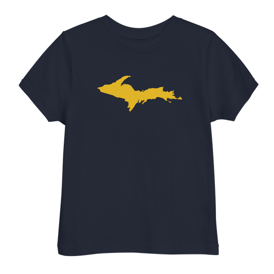 Michigan Upper Peninsula T-Shirt (w/ Gold UP Outline) | Toddler Short Sleeve