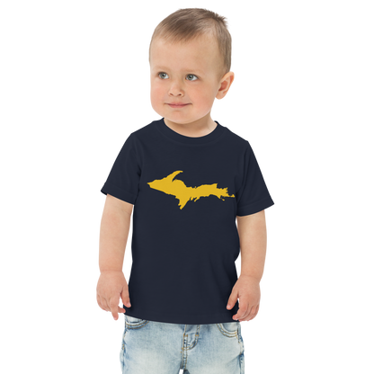 Michigan Upper Peninsula T-Shirt (w/ Gold UP Outline) | Toddler Short Sleeve