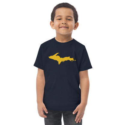 Michigan Upper Peninsula T-Shirt (w/ Gold UP Outline) | Toddler Short Sleeve