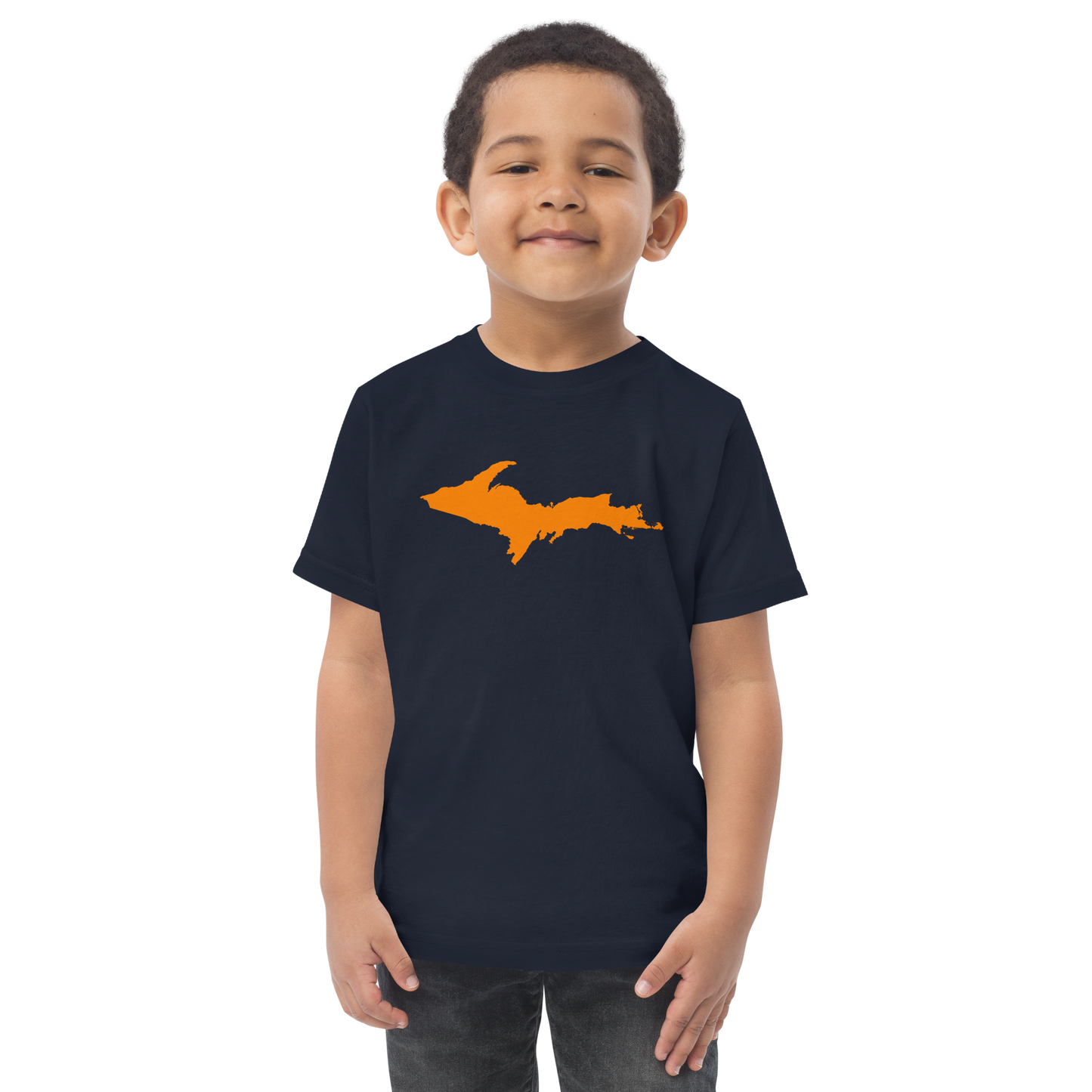 Michigan Upper Peninsula T-Shirt (w/ Orange UP Outline) | Toddler Short Sleeve