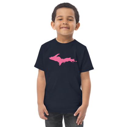 Michigan Upper Peninsula T-Shirt (w/ Pink UP Outline) | Toddler Short Sleeve