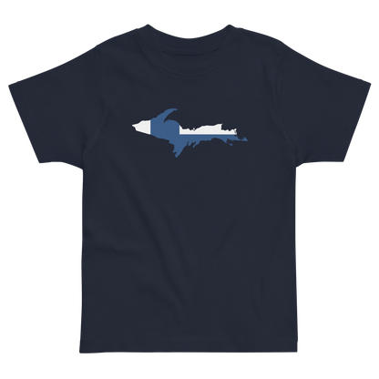 Michigan Upper Peninsula T-Shirt (w/ UP Finland Flag Outline) | Toddler Short Sleeve