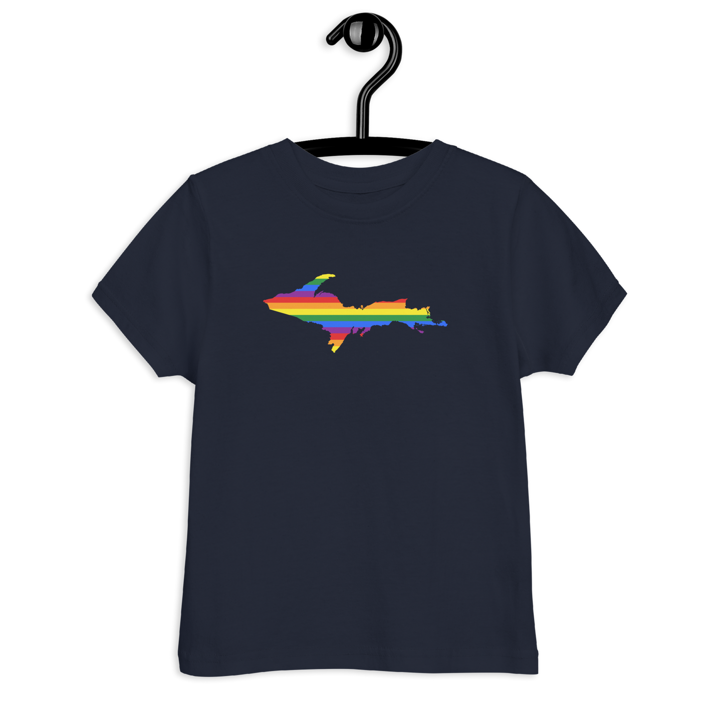 Michigan Upper Peninsula T-Shirt (w/ UP Pride Flag Outline) | Toddler Short Sleeve