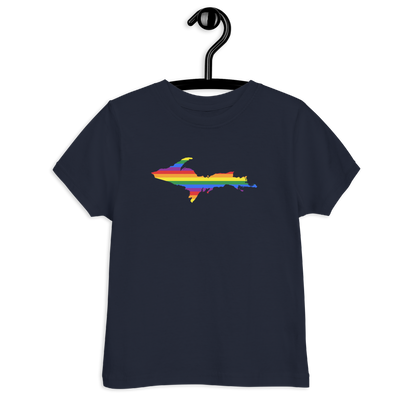 Michigan Upper Peninsula T-Shirt (w/ UP Pride Flag Outline) | Toddler Short Sleeve