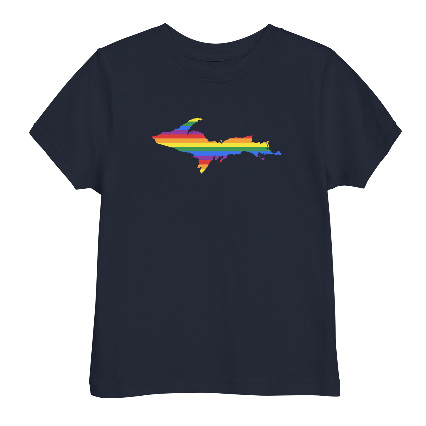 Michigan Upper Peninsula T-Shirt (w/ UP Pride Flag Outline) | Toddler Short Sleeve