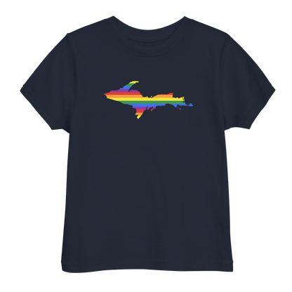 Michigan Upper Peninsula T-Shirt (w/ UP Pride Flag Outline) | Toddler Short Sleeve