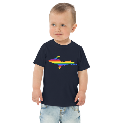 Michigan Upper Peninsula T-Shirt (w/ UP Pride Flag Outline) | Toddler Short Sleeve