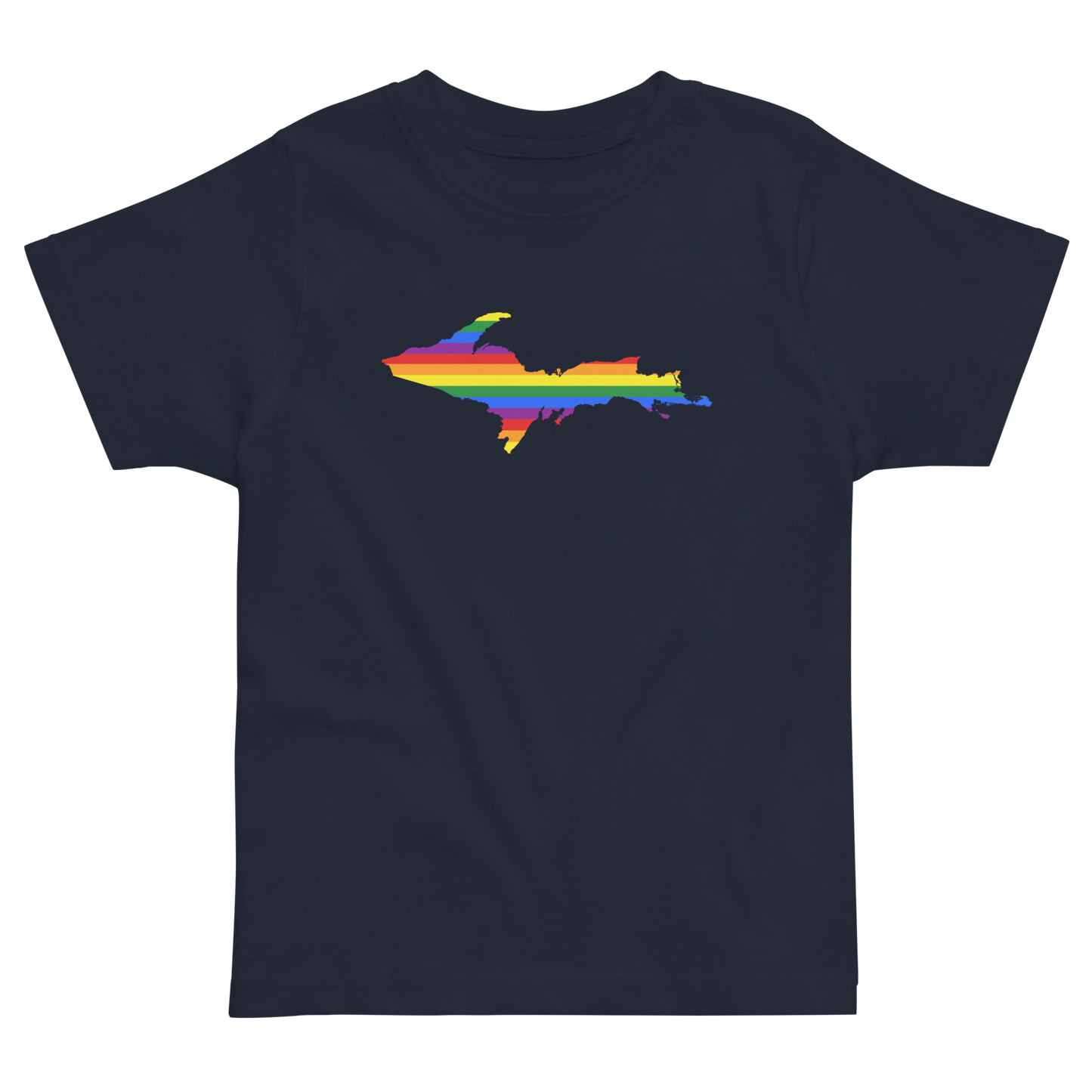 Michigan Upper Peninsula T-Shirt (w/ UP Pride Flag Outline) | Toddler Short Sleeve