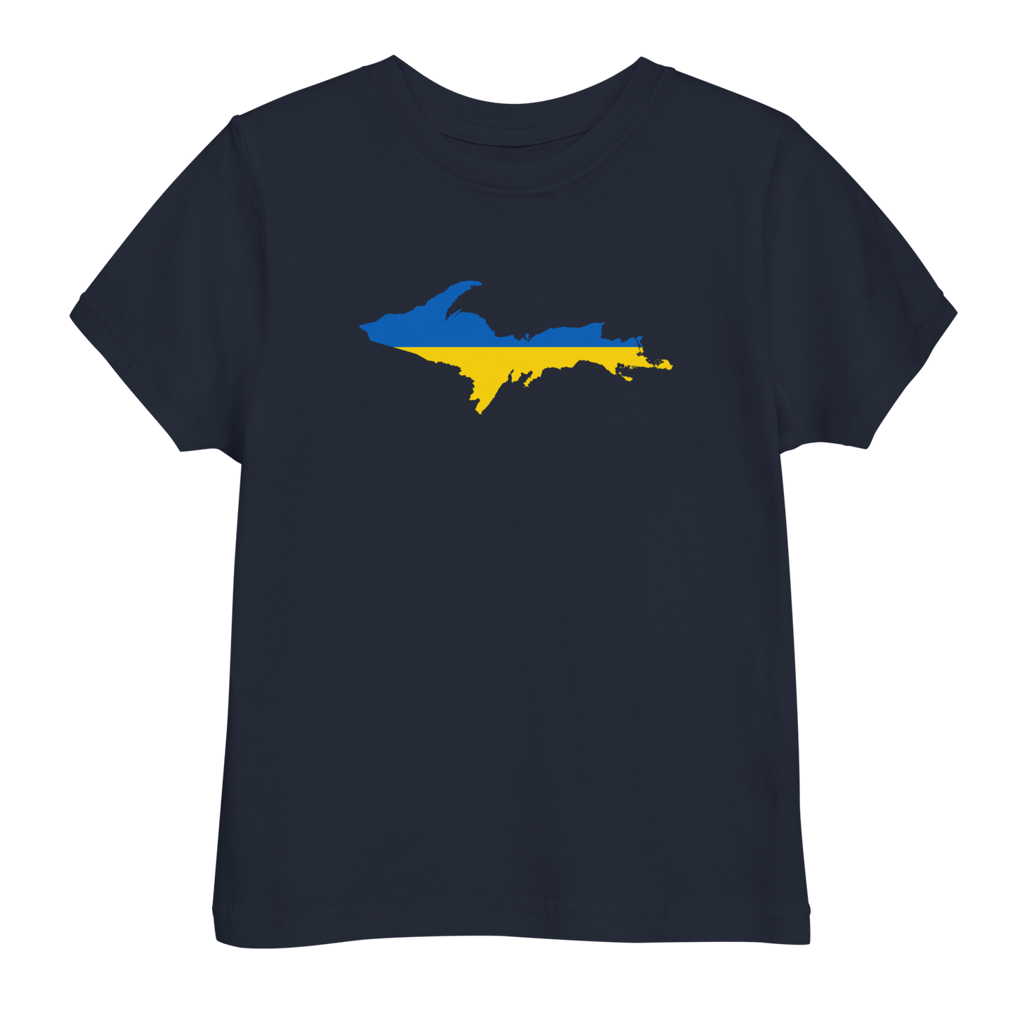 Michigan Upper Peninsula T-Shirt (w/ Ukraine Flag Outline) | Toddler Short Sleeve