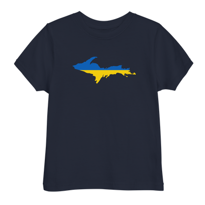 Michigan Upper Peninsula T-Shirt (w/ Ukraine Flag Outline) | Toddler Short Sleeve