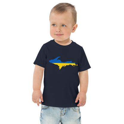 Michigan Upper Peninsula T-Shirt (w/ Ukraine Flag Outline) | Toddler Short Sleeve