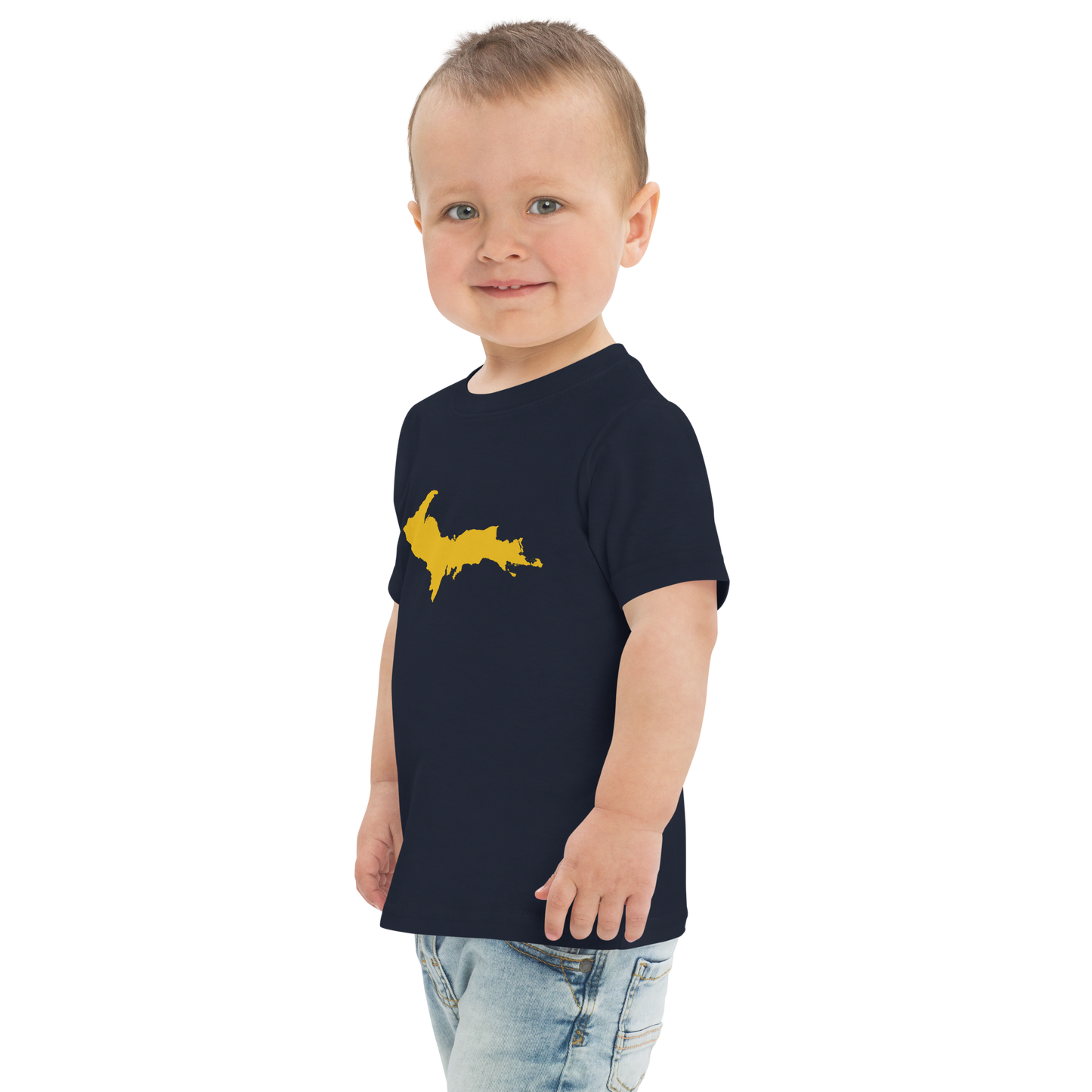 Michigan Upper Peninsula T-Shirt (w/ Gold UP Outline) | Toddler Short Sleeve