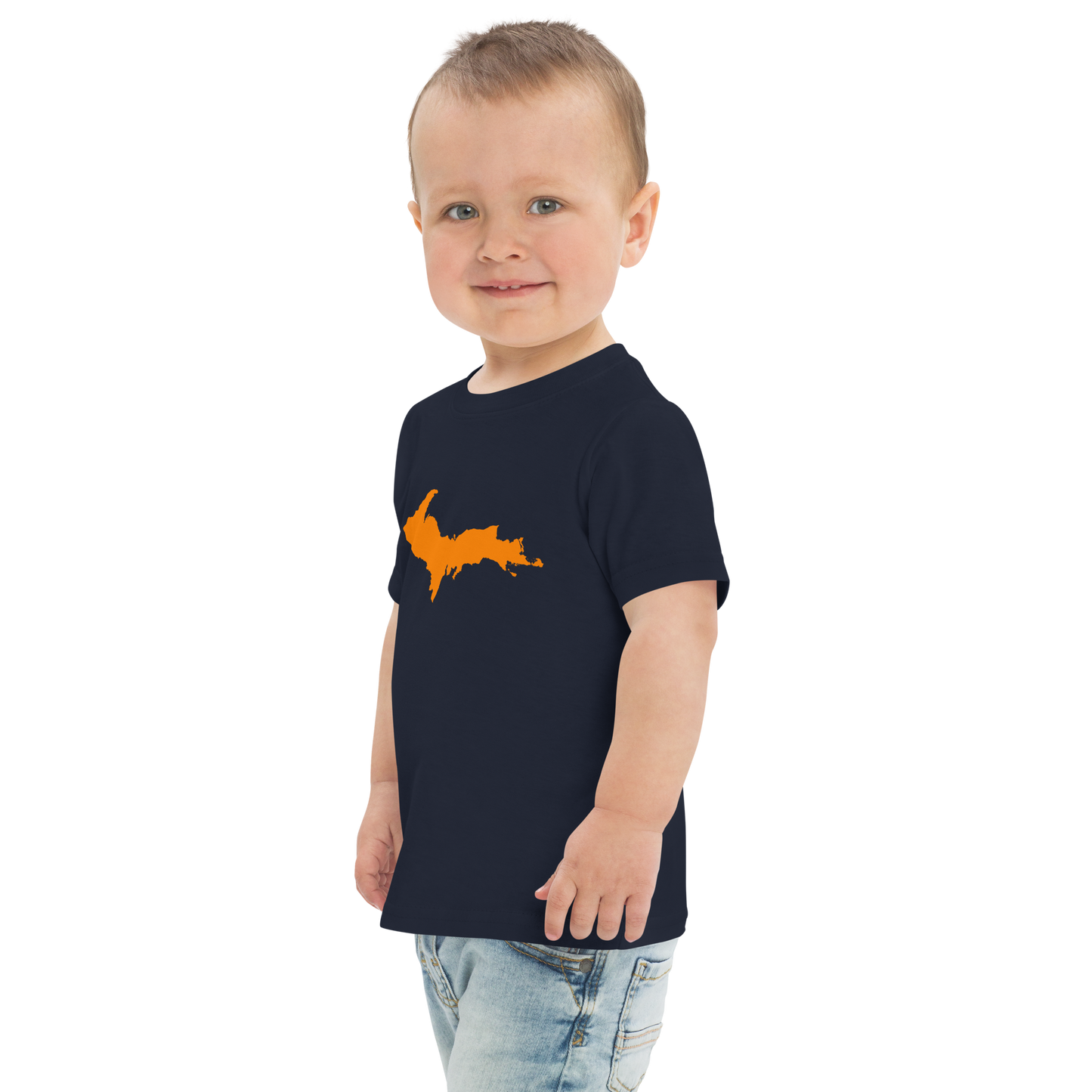 Michigan Upper Peninsula T-Shirt (w/ Orange UP Outline) | Toddler Short Sleeve