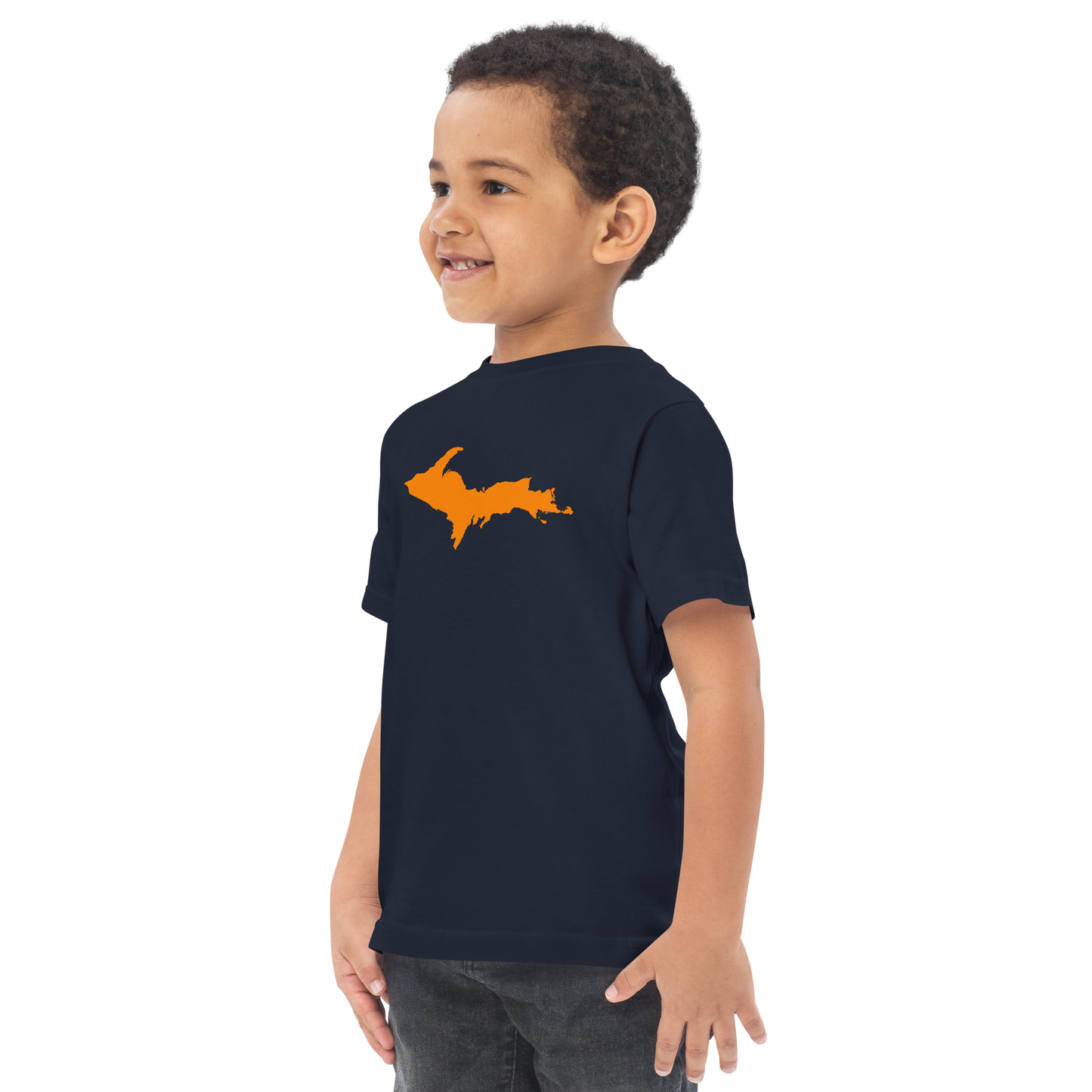 Michigan Upper Peninsula T-Shirt (w/ Orange UP Outline) | Toddler Short Sleeve