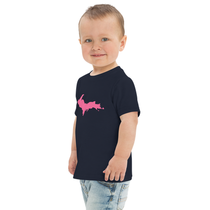 Michigan Upper Peninsula T-Shirt (w/ Pink UP Outline) | Toddler Short Sleeve