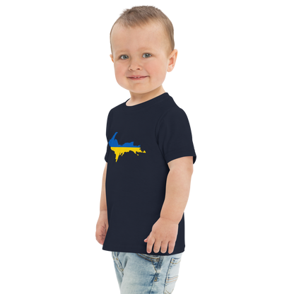 Michigan Upper Peninsula T-Shirt (w/ Ukraine Flag Outline) | Toddler Short Sleeve