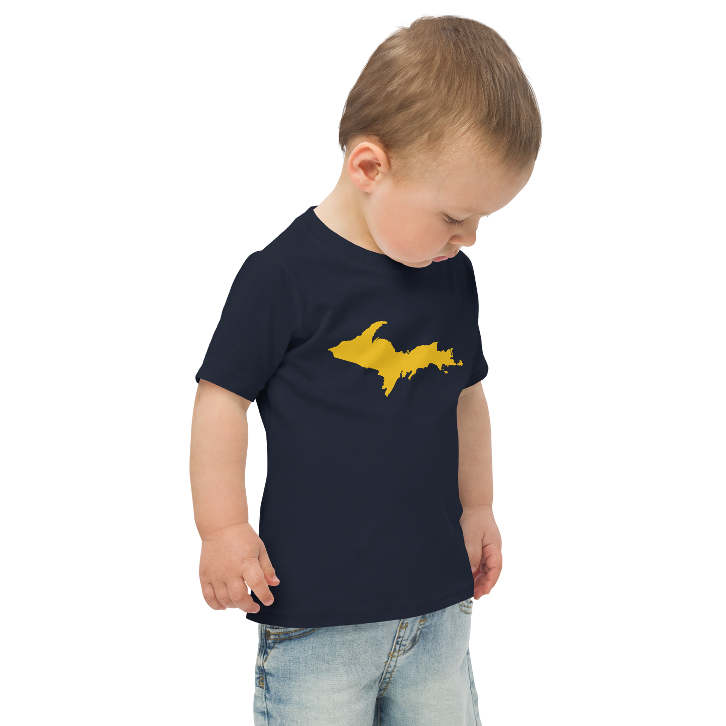 Michigan Upper Peninsula T-Shirt (w/ Gold UP Outline) | Toddler Short Sleeve