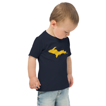 Michigan Upper Peninsula T-Shirt (w/ Gold UP Outline) | Toddler Short Sleeve