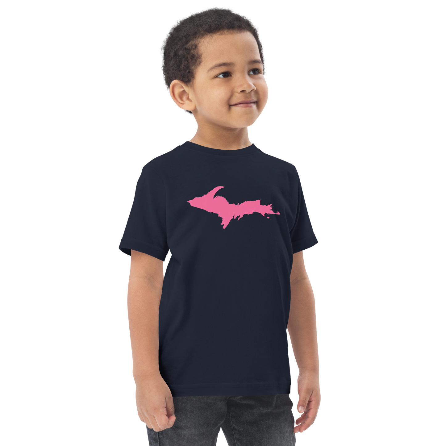 Michigan Upper Peninsula T-Shirt (w/ Pink UP Outline) | Toddler Short Sleeve