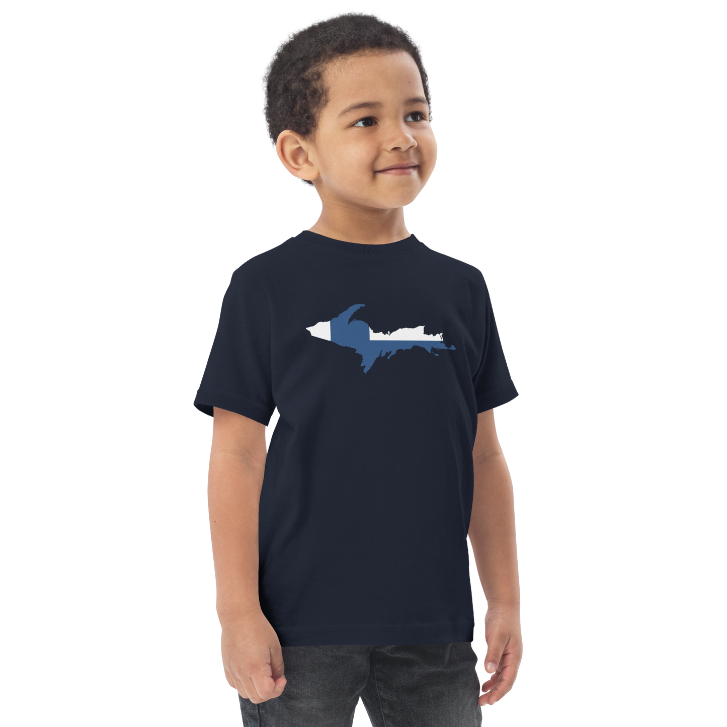 Michigan Upper Peninsula T-Shirt (w/ UP Finland Flag Outline) | Toddler Short Sleeve