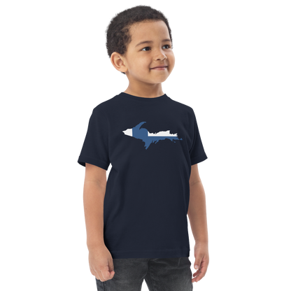 Michigan Upper Peninsula T-Shirt (w/ UP Finland Flag Outline) | Toddler Short Sleeve