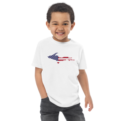 Michigan Upper Peninsula T-Shirt (w/ UP USA Flag Outline) | Toddler Short Sleeve