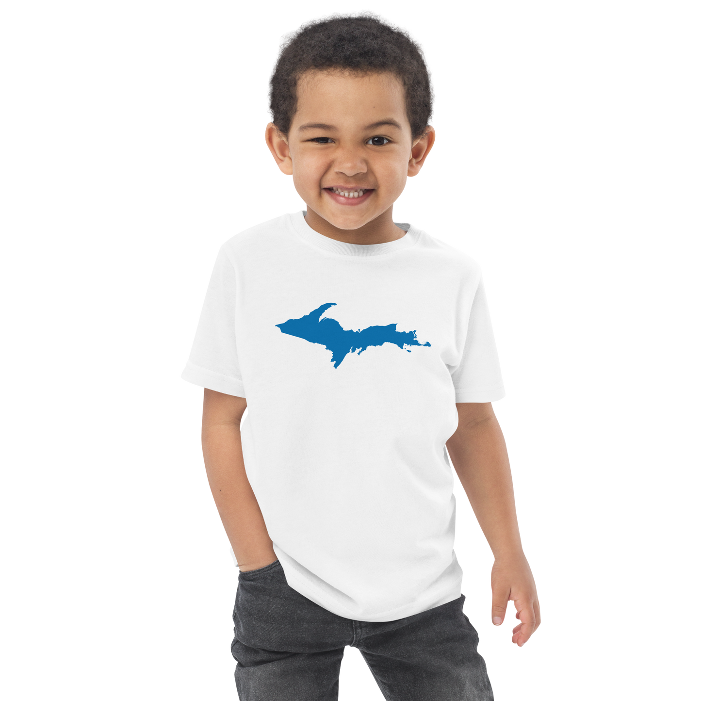 Michigan Upper Peninsula T-Shirt (w/ Azure UP Outline) | Toddler Short Sleeve