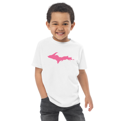 Michigan Upper Peninsula T-Shirt (w/ Pink UP Outline) | Toddler Short Sleeve