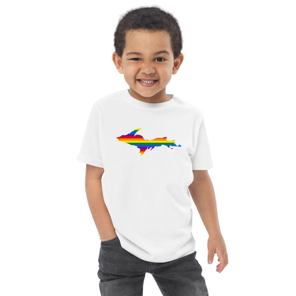 Michigan Upper Peninsula T-Shirt (w/ UP Pride Flag Outline) | Toddler Short Sleeve