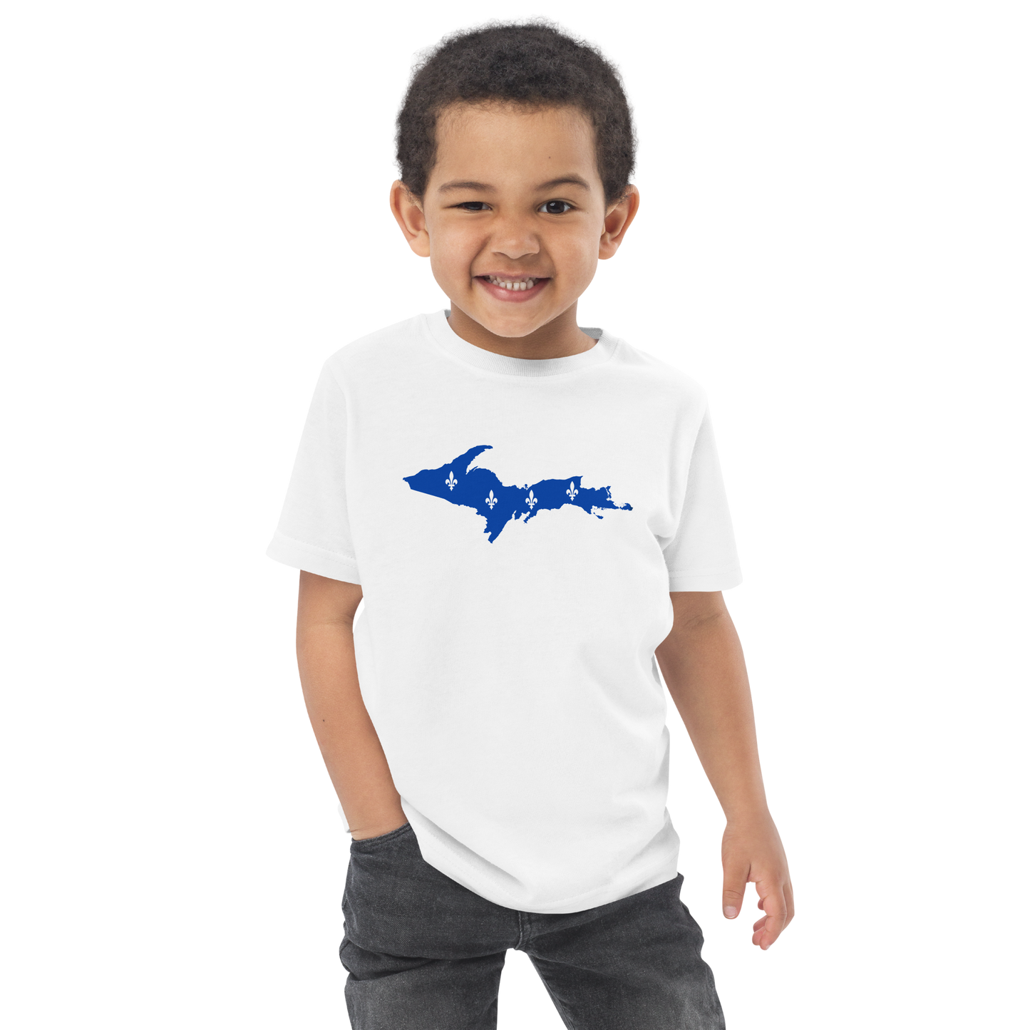 Michigan Upper Peninsula T-Shirt (w/ UP Quebec Flag Outline) | Toddler Short Sleeve