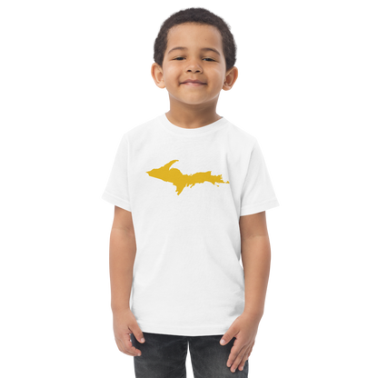 Michigan Upper Peninsula T-Shirt (w/ Gold UP Outline) | Toddler Short Sleeve