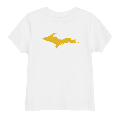 Michigan Upper Peninsula T-Shirt (w/ Gold UP Outline) | Toddler Short Sleeve