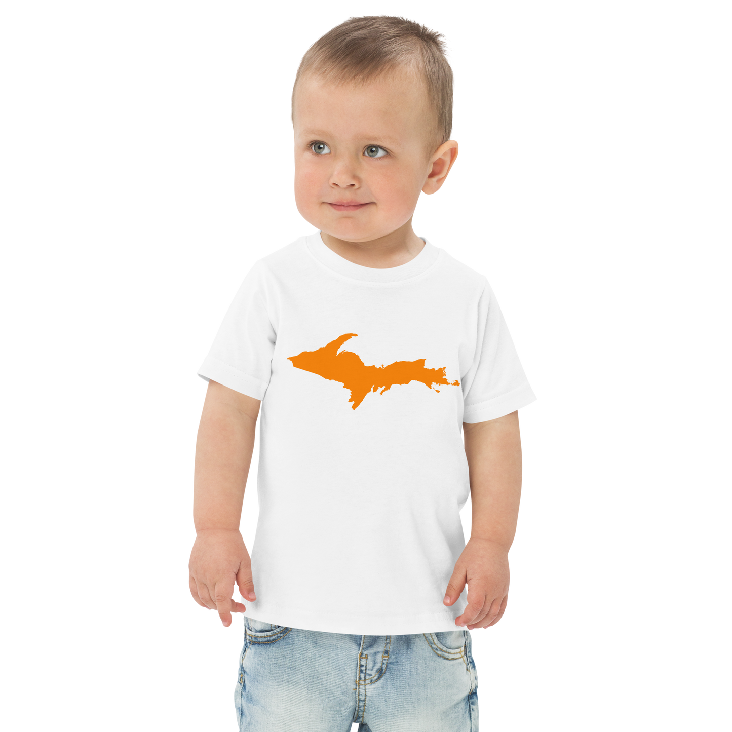 Michigan Upper Peninsula T-Shirt (w/ Orange UP Outline) | Toddler Short Sleeve