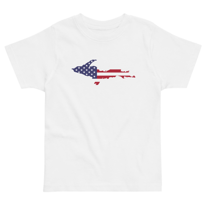 Michigan Upper Peninsula T-Shirt (w/ UP USA Flag Outline) | Toddler Short Sleeve