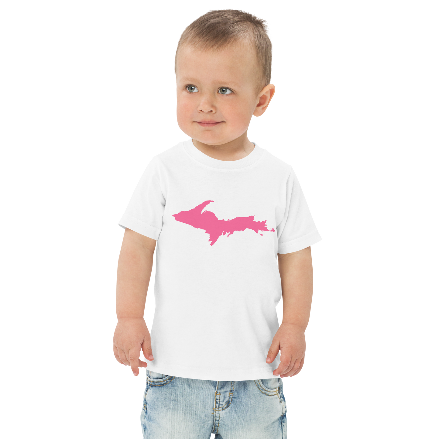 Michigan Upper Peninsula T-Shirt (w/ Pink UP Outline) | Toddler Short Sleeve