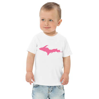 Michigan Upper Peninsula T-Shirt (w/ Pink UP Outline) | Toddler Short Sleeve