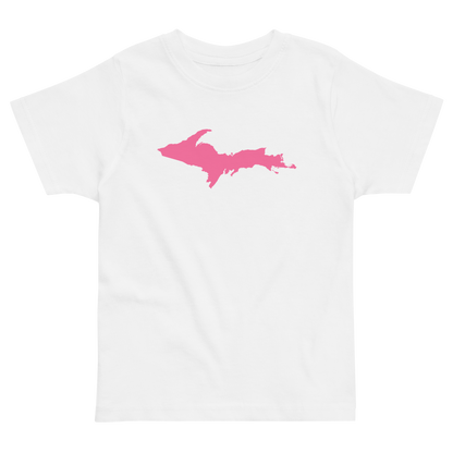 Michigan Upper Peninsula T-Shirt (w/ Pink UP Outline) | Toddler Short Sleeve