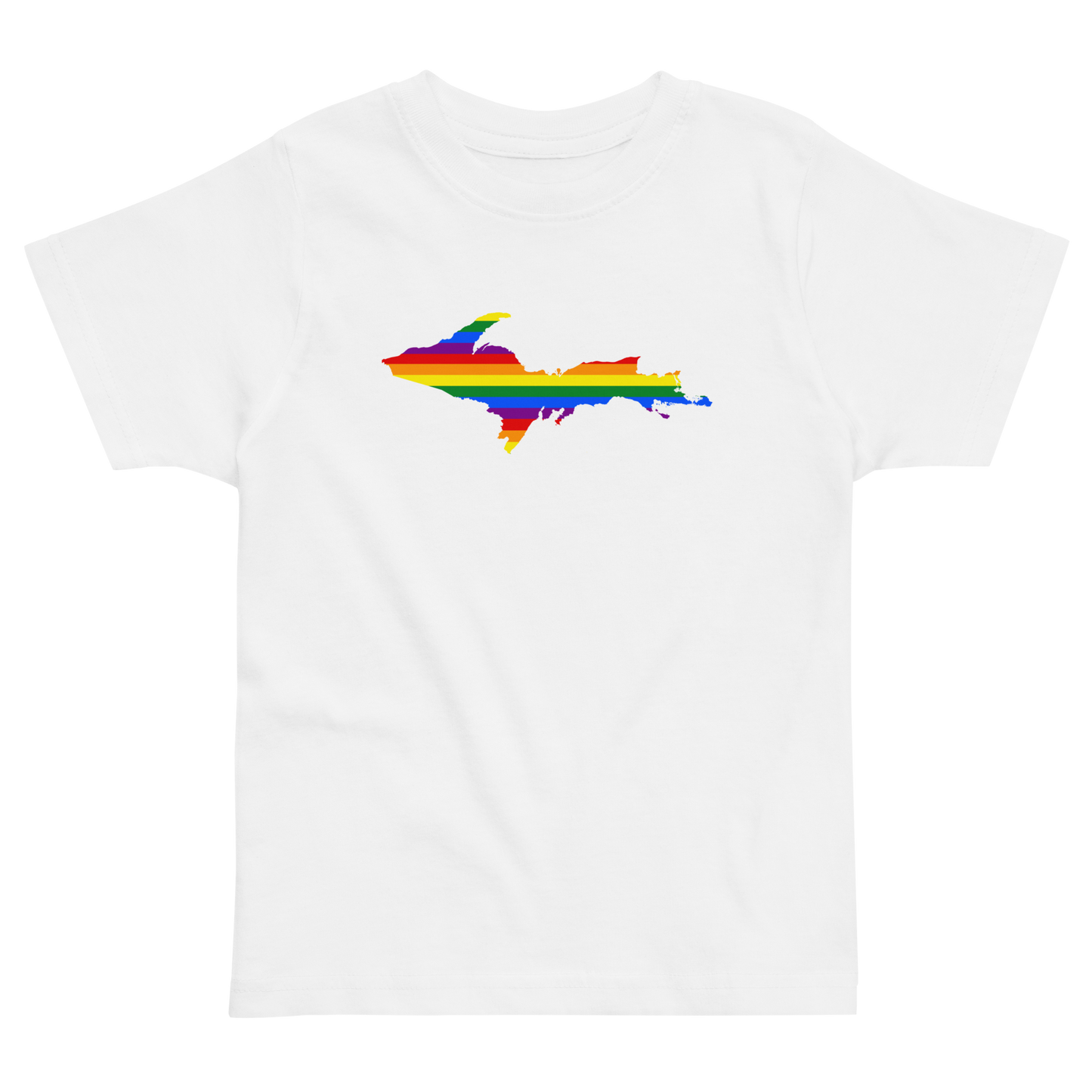 Michigan Upper Peninsula T-Shirt (w/ UP Pride Flag Outline) | Toddler Short Sleeve