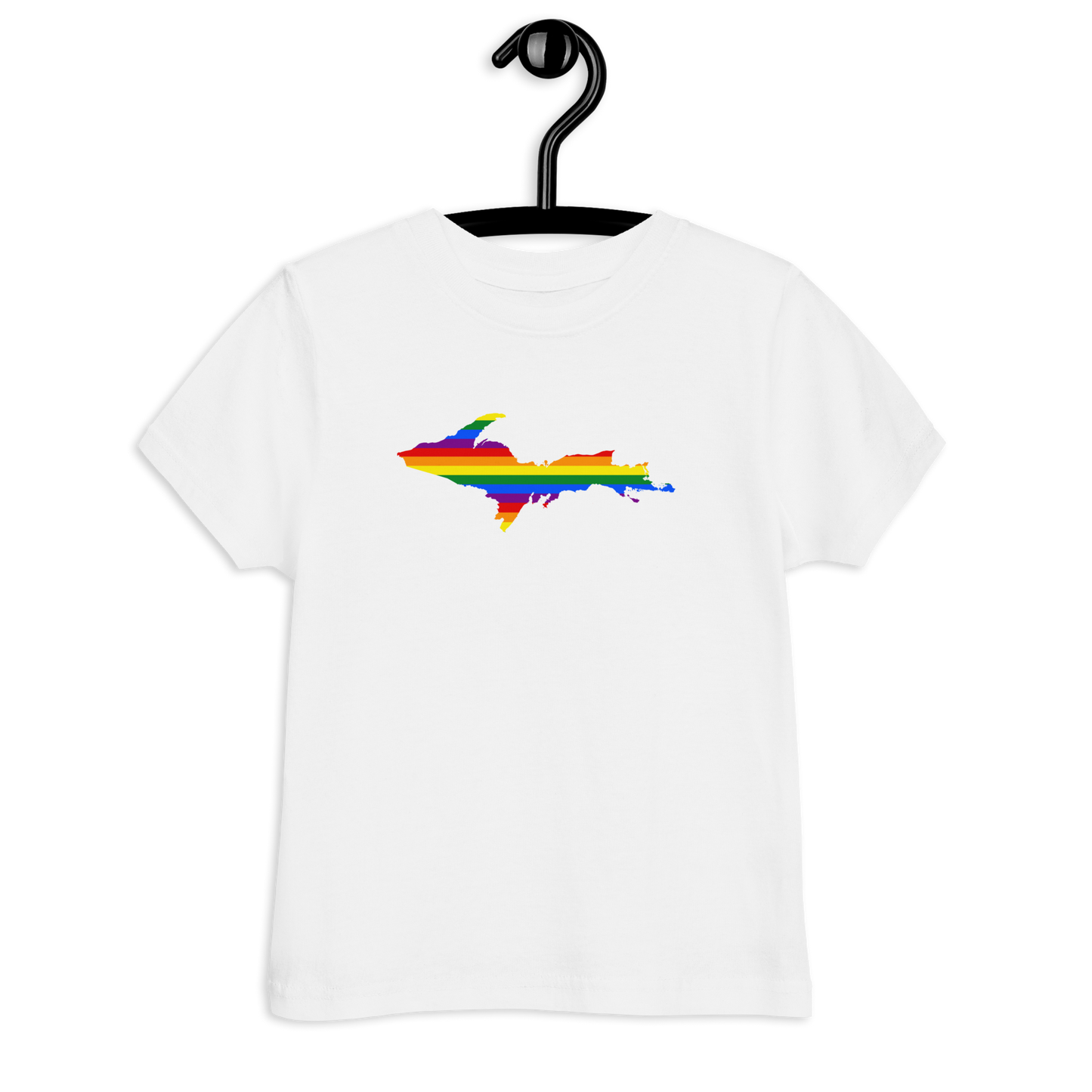 Michigan Upper Peninsula T-Shirt (w/ UP Pride Flag Outline) | Toddler Short Sleeve