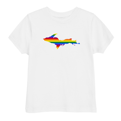 Michigan Upper Peninsula T-Shirt (w/ UP Pride Flag Outline) | Toddler Short Sleeve