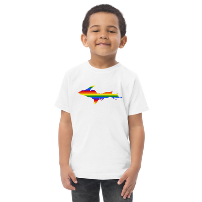 Michigan Upper Peninsula T-Shirt (w/ UP Pride Flag Outline) | Toddler Short Sleeve