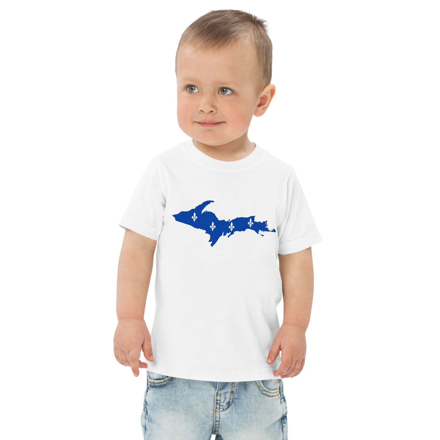 Michigan Upper Peninsula T-Shirt (w/ UP Quebec Flag Outline) | Toddler Short Sleeve