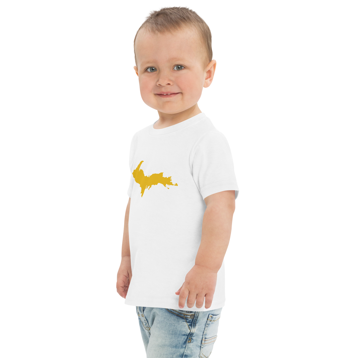 Michigan Upper Peninsula T-Shirt (w/ Gold UP Outline) | Toddler Short Sleeve