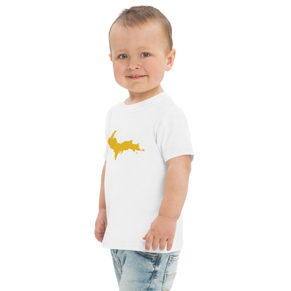 Michigan Upper Peninsula T-Shirt (w/ Gold UP Outline) | Toddler Short Sleeve