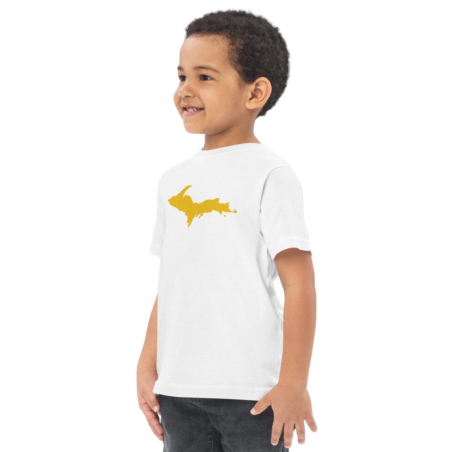 Michigan Upper Peninsula T-Shirt (w/ Gold UP Outline) | Toddler Short Sleeve