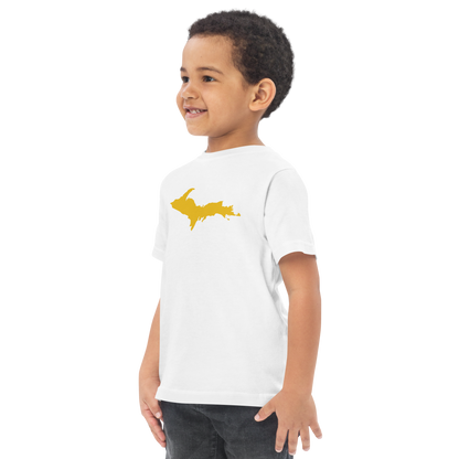 Michigan Upper Peninsula T-Shirt (w/ Gold UP Outline) | Toddler Short Sleeve