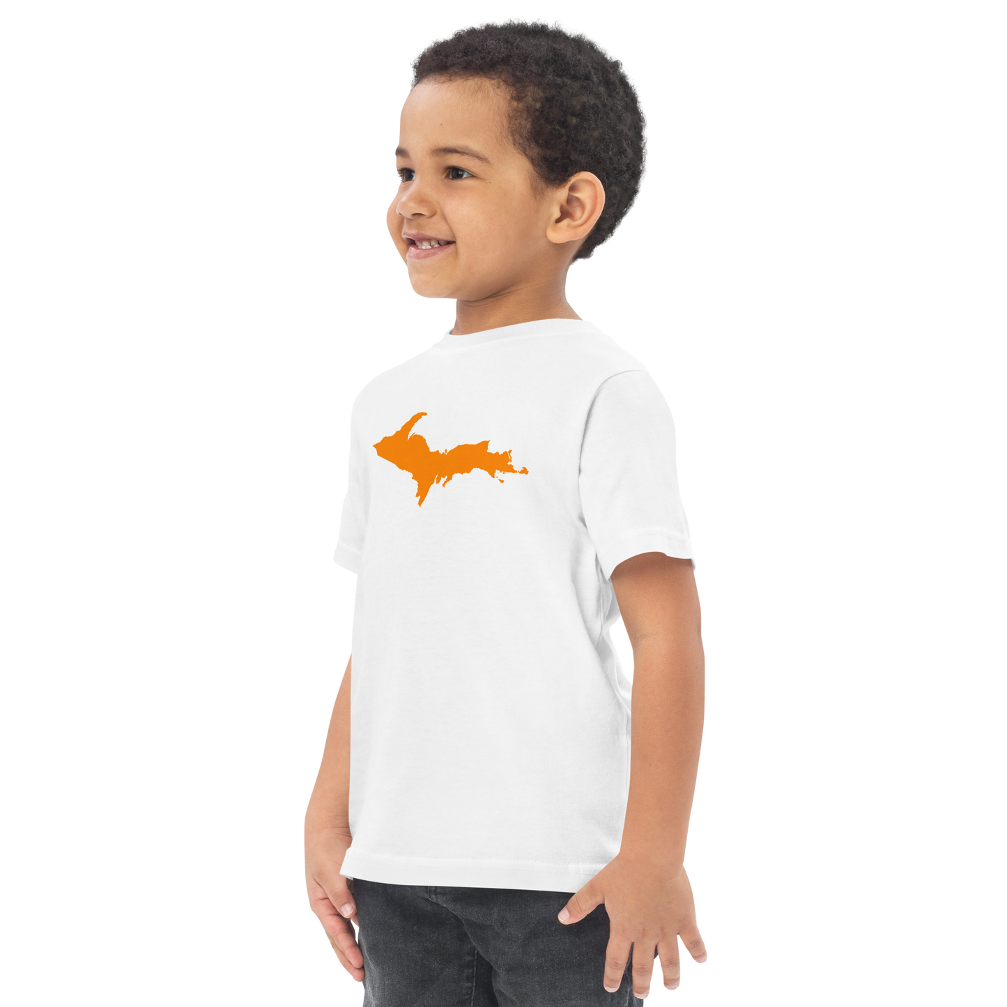 Michigan Upper Peninsula T-Shirt (w/ Orange UP Outline) | Toddler Short Sleeve